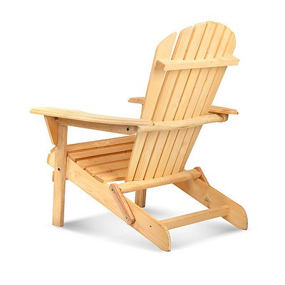 3 Piece Wooden Outdoor Lounge Beach Chair and Table Set - Free Shipping