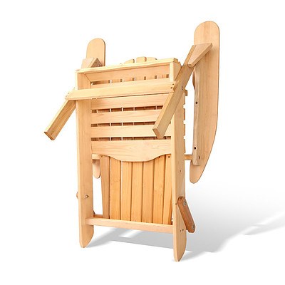3 Piece Wooden Outdoor Lounge Beach Chair and Table Set - Free Shipping