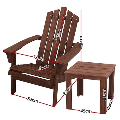 Outdoor Sun Lounge Beach Chairs Table Setting Wooden Adirondack Patio Lounges Chair