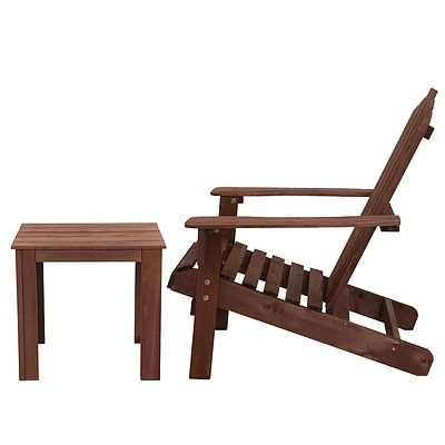 Outdoor Sun Lounge Beach Chairs Table Setting Wooden Adirondack Patio Lounges Chair