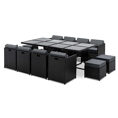 13 pcs Wicker Rattan Outdoor Dining Set - Brand New