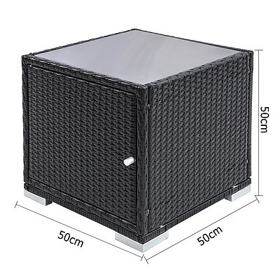 3 pcs Black Wicker Rattan 2 Seater Outdoor Lounge Set Grey - Brand New - Free Shipping