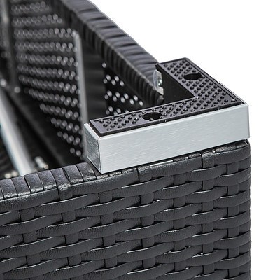 3 pcs Black Wicker Rattan 2 Seater Outdoor Lounge Set Grey - Brand New - Free Shipping