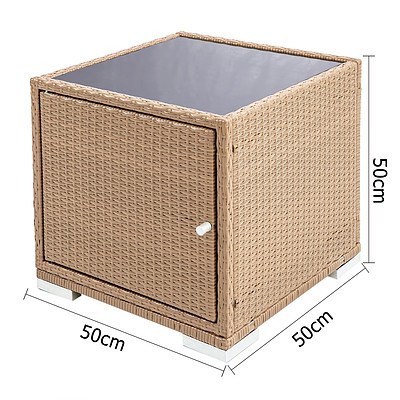 3 Piece Wicker Outdoor Furniture Sun Lounge Set - Brown - Free Shipping