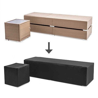 3 Piece Wicker Outdoor Furniture Sun Lounge Set - Brown - Free Shipping