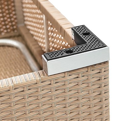 3 Piece Wicker Outdoor Furniture Sun Lounge Set - Brown - Free Shipping