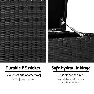 320L Outdoor Wicker Storage Box - Black - Brand New - Free Shipping