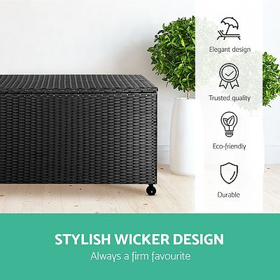 320L Outdoor Wicker Storage Box - Black - Brand New - Free Shipping