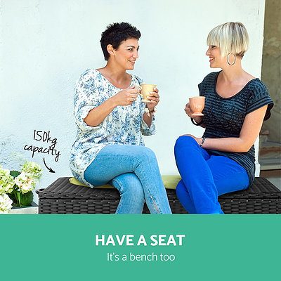 320L Outdoor Wicker Storage Box - Black - Brand New - Free Shipping