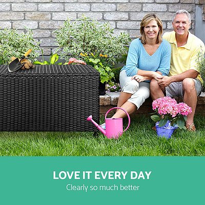 320L Outdoor Wicker Storage Box - Black - Brand New - Free Shipping