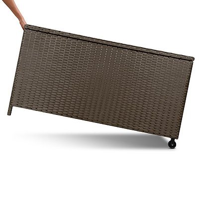 320L Outdoor Wicker Storage Box - Brown