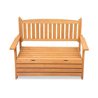 2 Seat Wooden Outdoor Storage Bench Box - Free Shipping