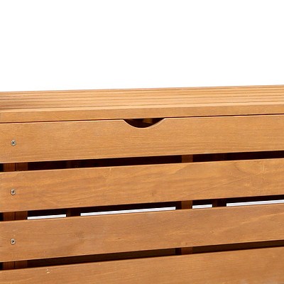 2 Seat Wooden Outdoor Storage Bench Box - Free Shipping