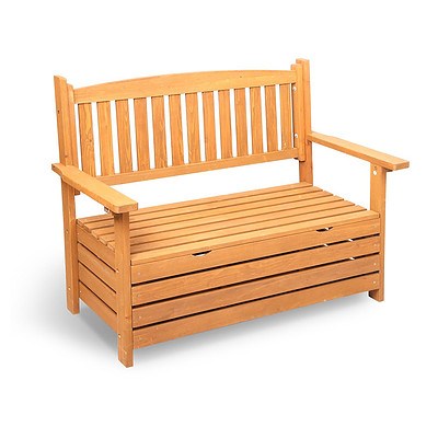 2 Seat Wooden Outdoor Storage Bench Box - Free Shipping
