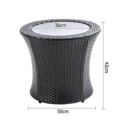 Stackable 4 pcs Black Wicker Rattan 2 Seater Outdoor Furniture Set Grey - Brand New - Free Shipping
