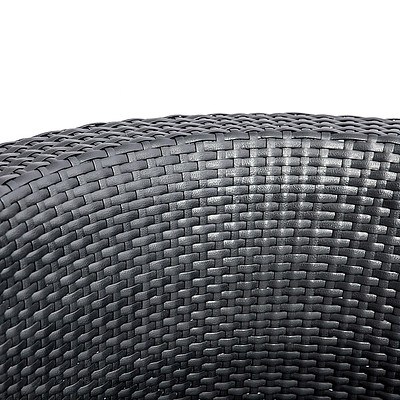 Stackable 4 pcs Black Wicker Rattan 2 Seater Outdoor Furniture Set Grey - Brand New - Free Shipping