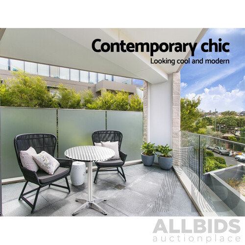 Aluminium Adjustable Round Bar Table - Silver