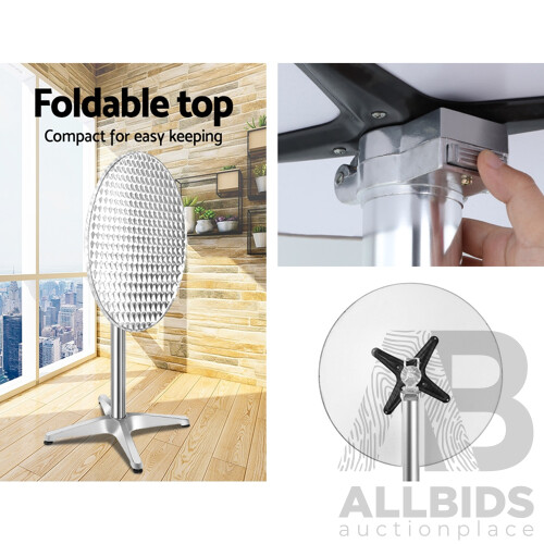 Aluminium Adjustable Round Bar Table - Silver