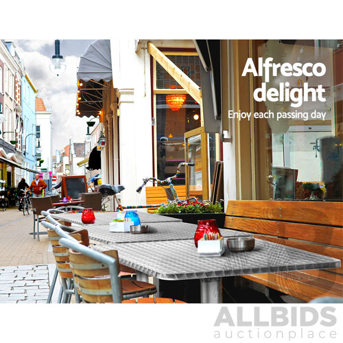 Aluminium Adjustable Round Bar Table - Silver