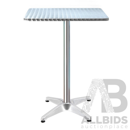Aluminium Adjustable Round Bar Table - Silver