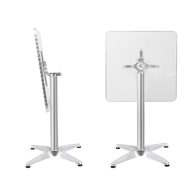 Aluminium Adjustable Round Bar Table - Silver