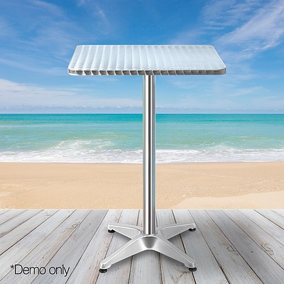 Aluminium Adjustable Round Bar Table - Silver