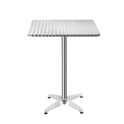 Aluminium Adjustable Round Bar Table - Silver