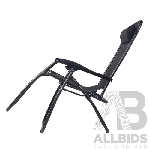 Outdoor Portable Zero Gravity Reclining Chair - Black - Free Shipping