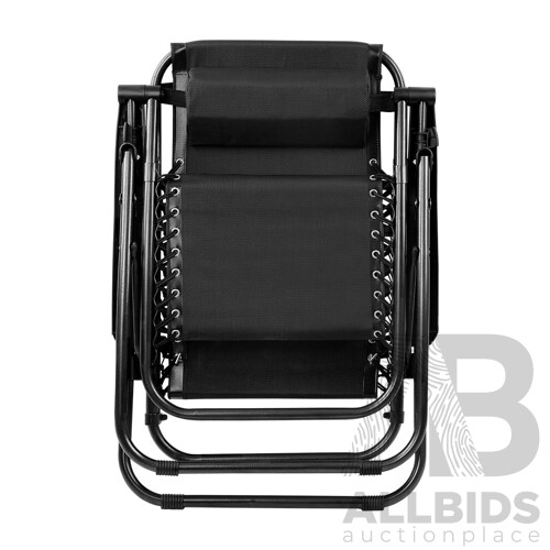 Outdoor Portable Zero Gravity Reclining Chair - Black - Free Shipping