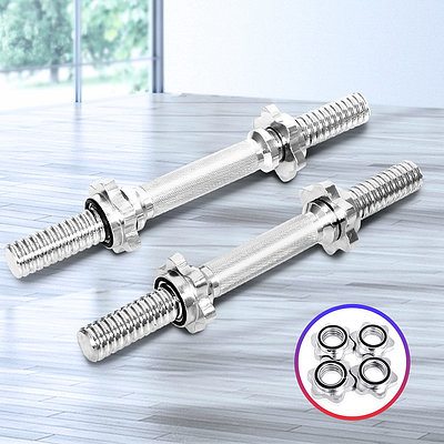 Everfit 45cm Solid Steel Dumbbell Bar Pair Gym Home Exercise Fitness 150KG Cap - Brand New - Free Shipping