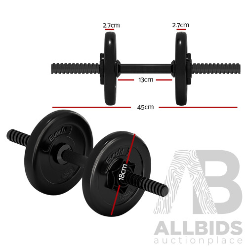 7KG Dumbbells Dumbbell Set Weight Plates Home Gym Fitness Exercise - Brand New - Free Shipping