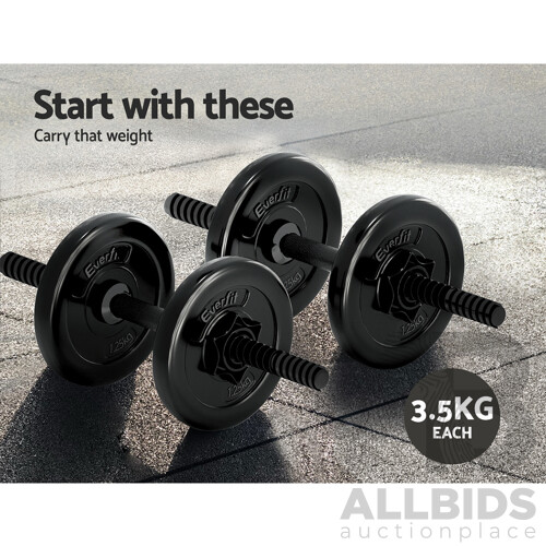 7KG Dumbbells Dumbbell Set Weight Plates Home Gym Fitness Exercise - Brand New - Free Shipping