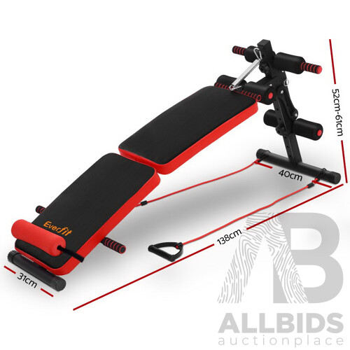 Everfit Adjustable Sit Up Bench Press Weight Gym Home Exercise Fitness Decline - Brand New - Free Shipping