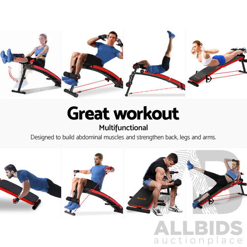 Everfit Adjustable Sit Up Bench Press Weight Gym Home Exercise Fitness Decline - Brand New - Free Shipping