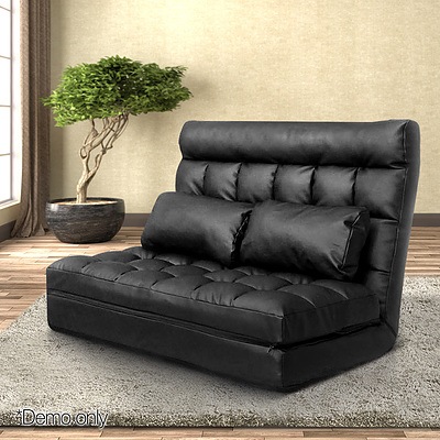 2-seater Adjustable Lounge Sofa - Black