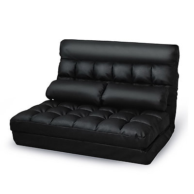 2-seater Adjustable Lounge Sofa - Black