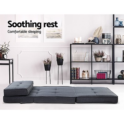 Lounge Sofa Bed Floor Couch Recliner Chaise Chair Futon Folding Grey - Brand New - Free Shipping
