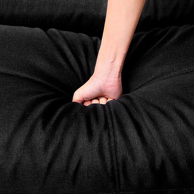 Double Size Adjustable Lounge Sofa - 5 positions Black - Free Shipping