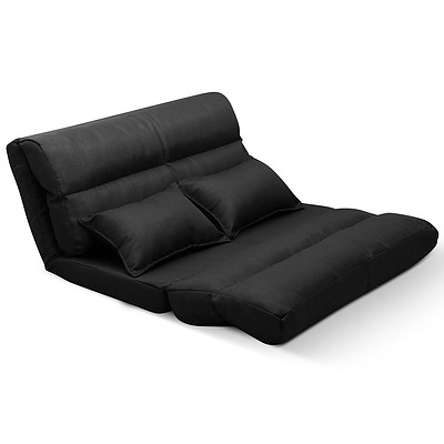 Double Size Adjustable Lounge Sofa - 5 positions Black - Free Shipping