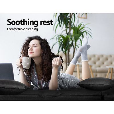 Floor Sofa Lounge 2 Seater Futon Chair Couch Folding Recliner Metal Black - Brand New - Free Shipping