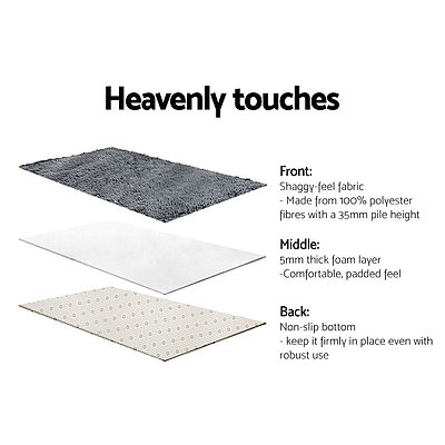 140x200cm Ultra Soft Shaggy Rug Large Floor Carpet Anti-slip Area Rugs Grey - Brand New - Free Shipping