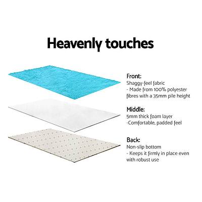 Shaggy Rug 140x200cm Turquoise