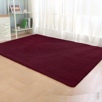 Shaggy Rug 160x230cm Burgundy - Brand New - Free Shipping