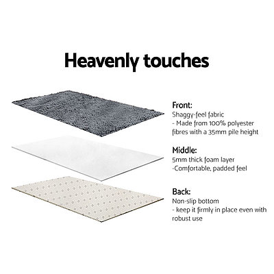Ultra Soft Shaggy Rug 160x230cm Large Floor Carpet Anti-slip Area Rugs Grey