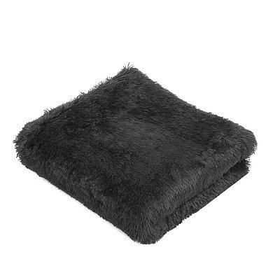 Artiss Ultra Soft Shaggy Rug Large 200x230cm Floor Carpet Anti-slip Area Rugs Black - Free Shipping