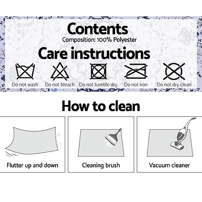 Short Pile Floor Rug 200x290cm Gaspar Blue