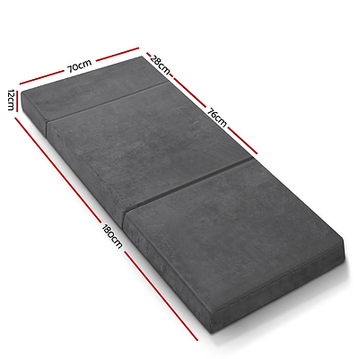Bedding Folding Foam Portable Mattress Grey