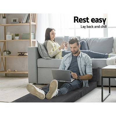 Bedding Folding Foam Portable Mattress Grey