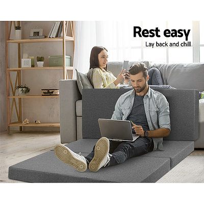 Giselle Bedding Double Size Folding Foam Mattress Portable Bed Mat Dark Grey - Brand New - Free Shipping