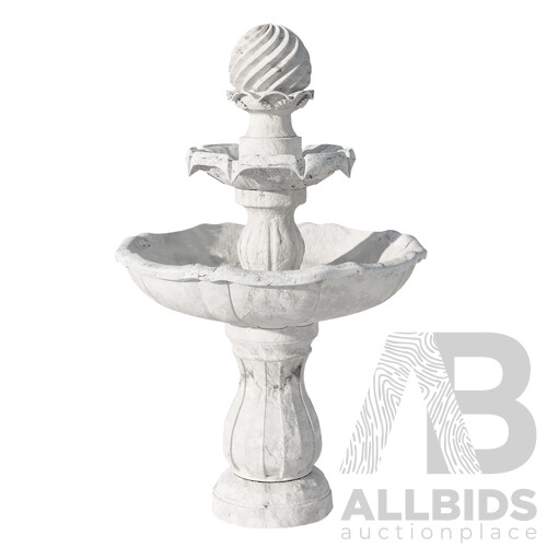 3 Tier Solar Powered Water Fountain - Ivory - Brand New - Free Shipping